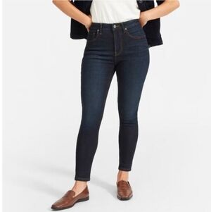 Everlane High Rise Dark Indigo Skinny Jeans Size 28 Tall